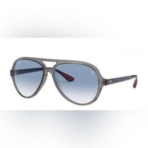 Ferrari Ray Bay Transparent gray and blue glasses